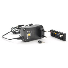 Універсальний БП Input 100V-240V 50-60Mhz, Output :3V-12V-1.5.A 18W, 6 Г-подібних роз'ємів 2.35*0.75/ 3.0*1.1/3.5*1.35/4.0*1.7 /5.5 BOX
