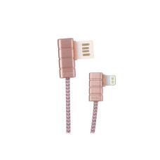 Кабель iKAKU Gallop series for iphone, Rose-Gold, довжина 1м, 2.4A, BOX