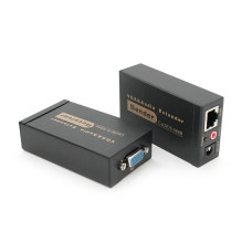 Активний подовжувач VGA 100m по кручений парі через RJ-45, Black, BOX