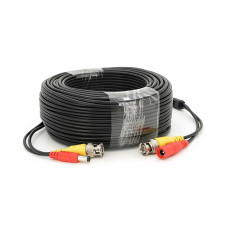 Патчкорд комбінований коаксіальний + живлення BNC + DC 50m, чорний