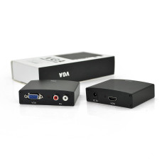 Активний конвертер HDMI (input) на VGA(output)+ Audio Adapter, Black, 4K / 2K, Пакет