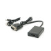 Конвертер VGA to HDTV Adapter + Audio, Black, Full HD 1080P, Blister