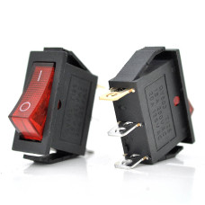 Перемикач ON-ON KCD3-102N, 250VAC / 15A, 3 контакта, Red, Q200