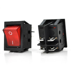 Перемикач ON-OFF KCD4-201N, 250VAC / 15A, 4 контакти, Red, Q50 ( 246*170*41 ) 0,66 кг