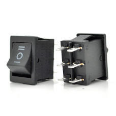 Перемикач ON-OFF KCD2-213, 250VAC / 6A, 6 контактів, Black,Q100