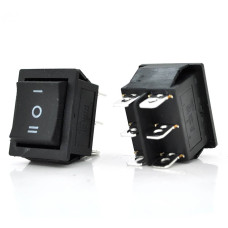 ПеремикачON-OFF KCD1-106, 250VAC / 15A, 6 контактів, Black, Q50 ( 246*170*41 ) 0,63 кг