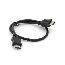 Кабель Merlion HDMI-HDMI HIGH SPEED 0.5m, v1.4, OD-7.5mm, круглий Black, коннектор Black, (Пакет) Q500