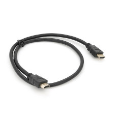 Кабель Merlion HDMI-HDMI HIGH SPEED 0.8m, v1.4, OD-7.5mm, круглий Black, коннектор Black, (Пакет) Q500