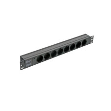 Блок Kingda 19" на 8 троянд. нім. станд., 10А, з індикат., без шнура, чорний, 1U