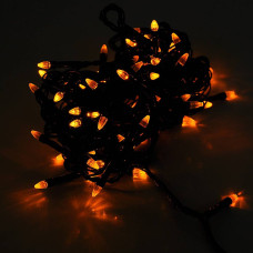 Гірлянди 100LED (Діод) Yellow, 7 режимів, 5 метрів, чорна ізоляція, BOX