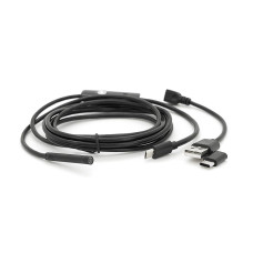Універсальний ендоскоп 3в1 (USB/MicroUSB/Type-C) для смартфона/ПК, камера 5.5мм, м'який кабель 2м, з LED-підсвічуванням, IP67