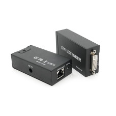 Активний подовжувач DVI 60m по кручений парі через RJ-45, Black, BOX