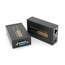 Активний подовжувач VGA сигналу до 100m по витій парі Cat5e / 6e, 1080P, Black, BOX