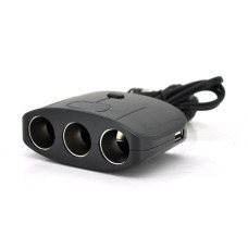 АЗП розгалужувач Olesson 1635, 12V-3 * 12V + 2 * USB, Black, Blister