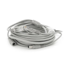 Патчкорд комбінований по кручений парі RJ-45 + DC 5m, сірий, Q100