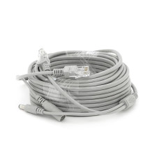 Патчкорд комбінований по кручений парі RJ-45 + DC 10m, сірий, Q60