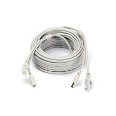 Патчкорд комбінований по кручений парі RJ-45 + DC 25m, сірий, Q