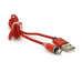 Магнітний кабель PiPo USB 2.0 / Micro, 1m, 2А, тканинна оплетка, броньований, знімач, Red, BOX