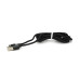 Магнітний кабель PiPo USB 2.0 /Lighting, 2m, 2А, тканинна оплетка, броньований, знімач, Black, BOX