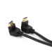 Кабель MerlionHDMI-HDMI 1.0m, v1.4, OD-7.5mm, круглий Black, коннектор Black 90 ° кутовий / 90 ° кутовий