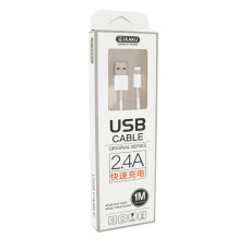Кабель iKAKU YUANZHUANG charging data cable series for iphone, White, довжина 1м, 2,4А, BOX
