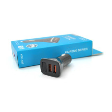 АЗУ 12-24V iKAKU KSC-527 KAIFENG, 2xUSB, Output: USB1/2: DC5V/2.8A, Black, Box