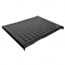 Полиця 19" 4 точки кріпл., 400мм глиб., перфорована, т.м.1.5мм, чорна