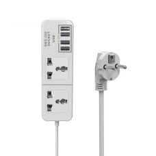Мережевий подовжувач Senmaxu SMX-068, 2 Universal Socket + 4 USB, 1,5м, Black, Box