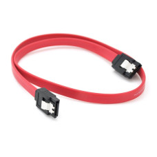 Кабель інтерфейсний VEGGIEG ST301 SATA3.0, 0.5м, прямі роз'єми із засувкою, червоний