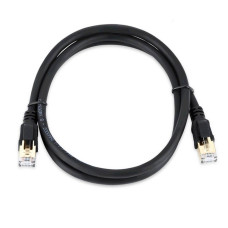 Патч-корд литий VEGGIEG, CCA, SSTP, RJ45, Cat.8, 1m, чорний