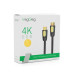 Кабель VEGGIEG HA-5 HDMI-HDMI 4K UHD, 5.0m, v2,0, OD-4.0mm, круглий, Black, коннектор Black-YELLOW