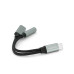 Перехідник VEGGIEG TC-208 Type-C(M) => Jack 3.5mm(F)+Type-C(F), 5см, Silver/Black, Пакет