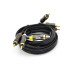 Кабель VEGGIEG AV301 Audio-Video 3хRCA (тато) => 3хRCA (тато), GOLD connector,круглий, Black, 1,5 м, Пакет