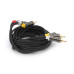 Кабель VEGGIEG AV301 Audio-Video 3хRCA (тато) => 3хRCA (тато), GOLD connector,круглий, Black, 1,5 м, Пакет