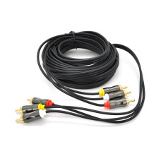 Кабель VEGGIEG AV304 Audio-Video 3хRCA (тато) => 3хRCA (тато), GOLD connector,круглий, Black, 5,0 м, Пакет