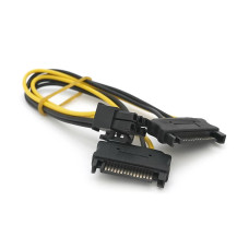 Кабель-перехідник для живлення відеокарти SATA+SATA->6P, OEM Q50