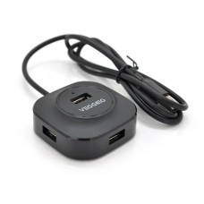 Хаб VEGGIEG V-U2409 USB 2.0 4 порта, 480Mbts, живлення від USB, Black, 1,5m, Box