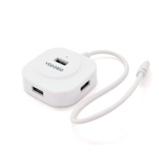 Хаб VEGGIEG V-C242 Type-C, 4 порти USB 2.0, 20 см,White, Box
