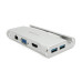 Хаб-конвертор VEGGIEG TC07-S Type-C (тато) на Type-C (мама) + USB3.0 * 3 (мама) + HDMI (мама) + RJ45, 10см, Silver, Box