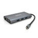 Хаб-конвертор VEGGIEG TC10-U Type-C (тато) на Type-C (мама) + USB3.0 * 3 (мама) + HDMI (мама) + VGA (мама) + SD / TF + RJ45, 10 см, Silver, Box
