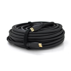 Кабель Ritar Premium PL-HD347 HDMI-HDMI 19+1, Ultra HD 4Kx2K, 2160P, 15.0m, v2,0, OD-8.5mm, з фільтром, круглий Black, конектор Gold
