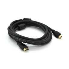 Кабель Ritar PL-HD347 HDMI-HDMI 19+1, Ultra HD 4Kx2K, 2160P, 1.5m, v2,0, OD-6.0mm, з фільтром, круглий Black, конектор Gold, Пакет, Q125