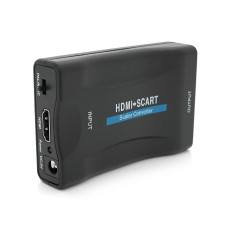 Конвертер HDMI(тато) на SCART(мама), 5V/2A + перехідник, Black, Box, Q250