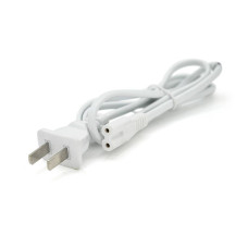 Кабель живлення 1.5m, 0.75mm, PC-184/2 A-C7 2 pin (для побутової техніки американський роз'єм), White, OEM Q500
