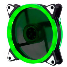 Кулер корпусний 12025 DC sleeve fan 4pin - 120*120*25мм, 12V, 1100об/хв, Green, двосторонній