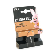 Батарейка лужна DURACELL 9V/MN1604, 1шт у блістері, ціна за блістер