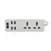 Мережевий фільтр ТВ-Т07, 2 розетки + 4 USB, 2 м, перетин 3х0,75мм, 2500W, White, Box