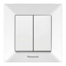 Вимикач Panasonic Arkedia Slim двоклавішний, білий