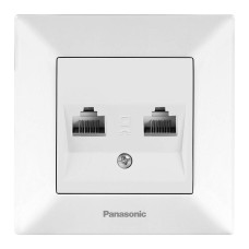 Розетка Panasonic Arkedia Slim комп'ютерна подвійнаRJ45 CAT5e, білий
