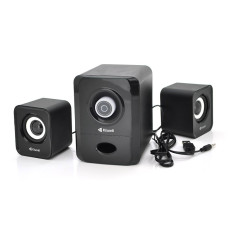 Колонки 2.1 Kisonli U-2900, для ПК і ноутбука, USB + 3.5mm, 5W + 2x3W, 20Hz- 20KHz, з сабвуфером, Black, BOX, Q40